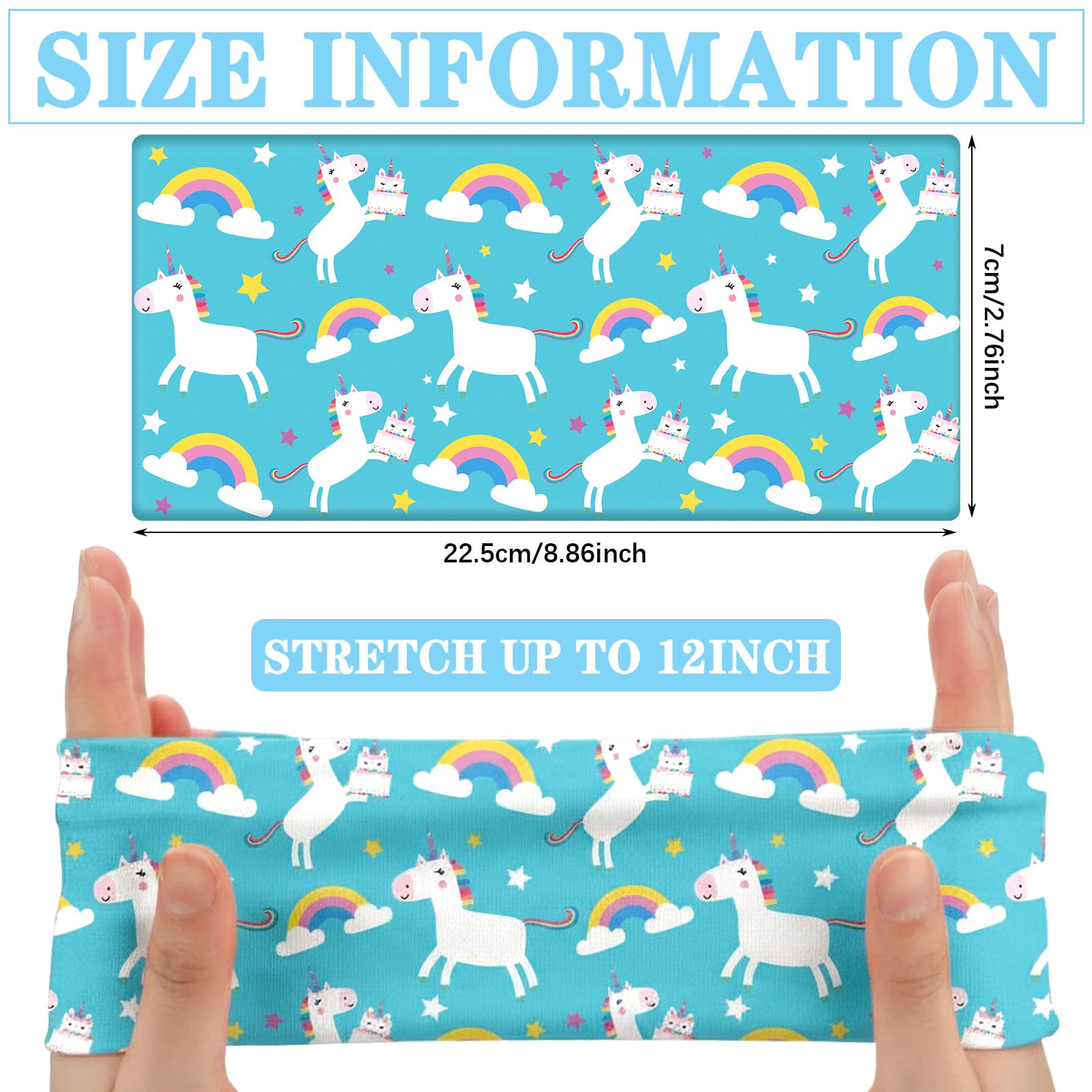 Chunyin close-up of unicorn print on soft fabric, shows comfortable breathable texture