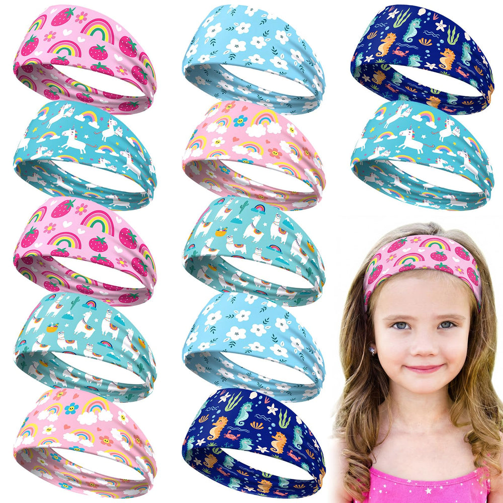 Chunyin front packaging showing 12 colorful unicorn headbands, convenient bulk supply
