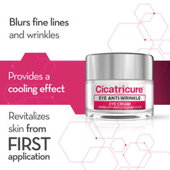 Cicatricure cream-gel texture close-up, silky finish for smoother eyes