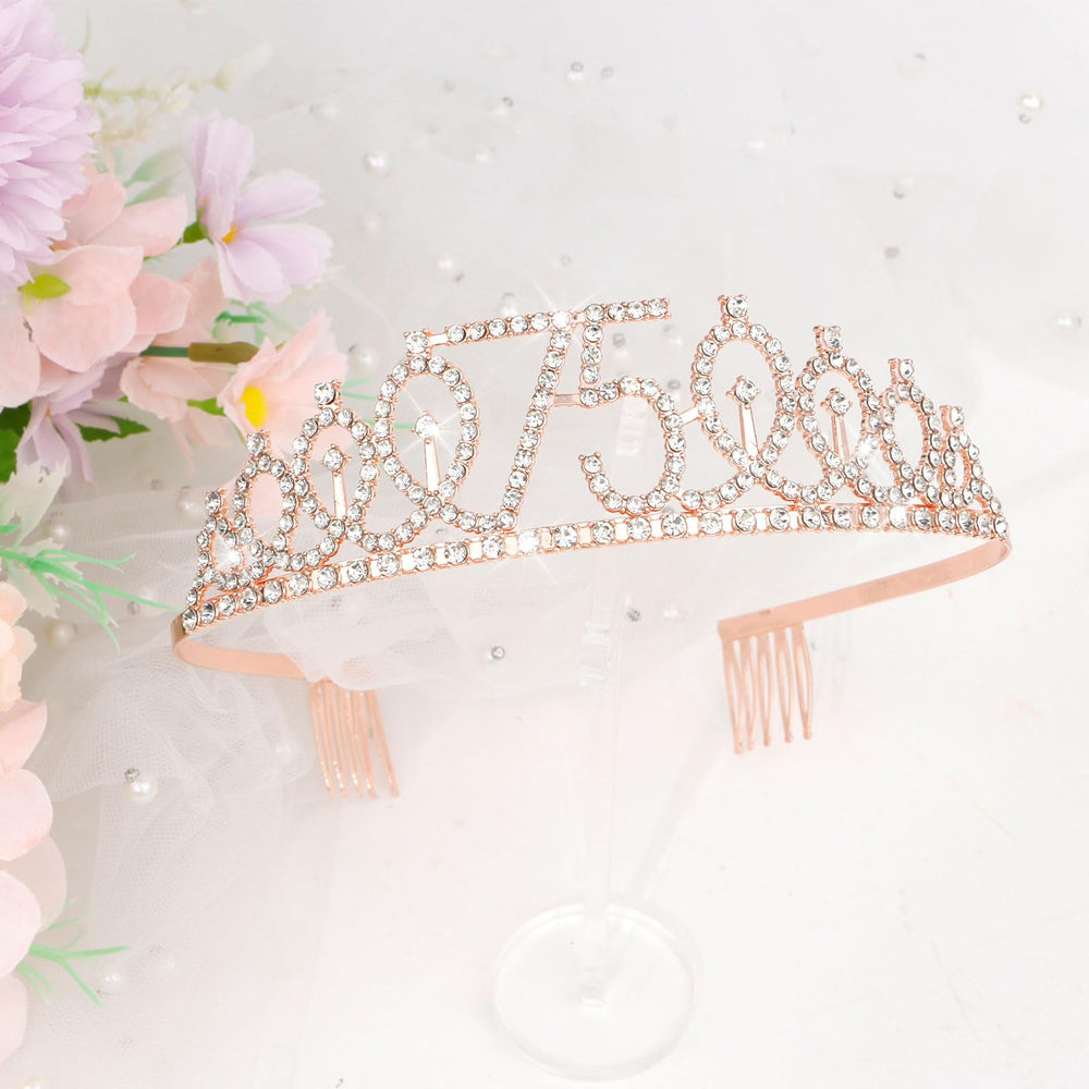 CIEHER crown close-up of rhinestones highlighting sparkle for photos