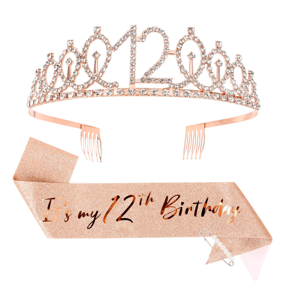 CIEHER front view of sash and tiara showing celebratory look and photo-ready shine