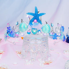 CIEHER mermaid crown on model at beach illustrating mermaid-themed vibe