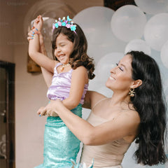 CIEHER mermaid crown paired with party dress, coordinates with themed outfits