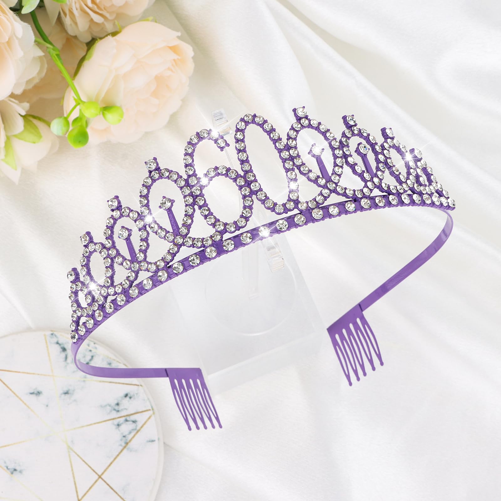 CIEHER full-length purple satin sash with gold hot-stamped '60 & Fabulous' lettering