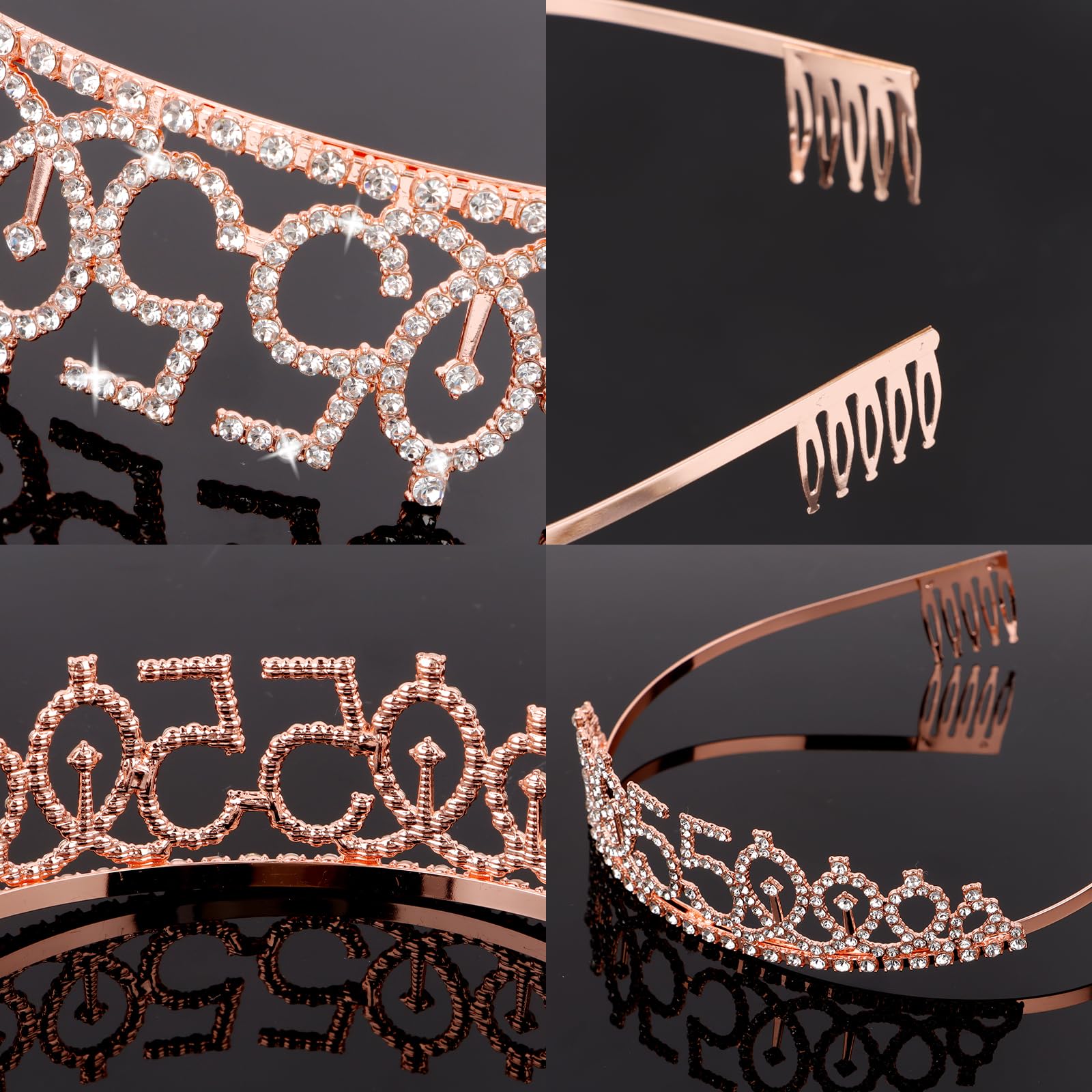 CIEHER sash lettering close-up showing rose-gold ‘55 & Fabulous’ shine