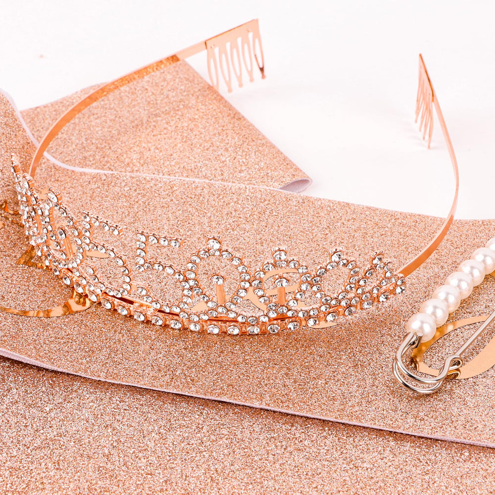 CIEHER crown and sash arranged on party table conveying festive styling