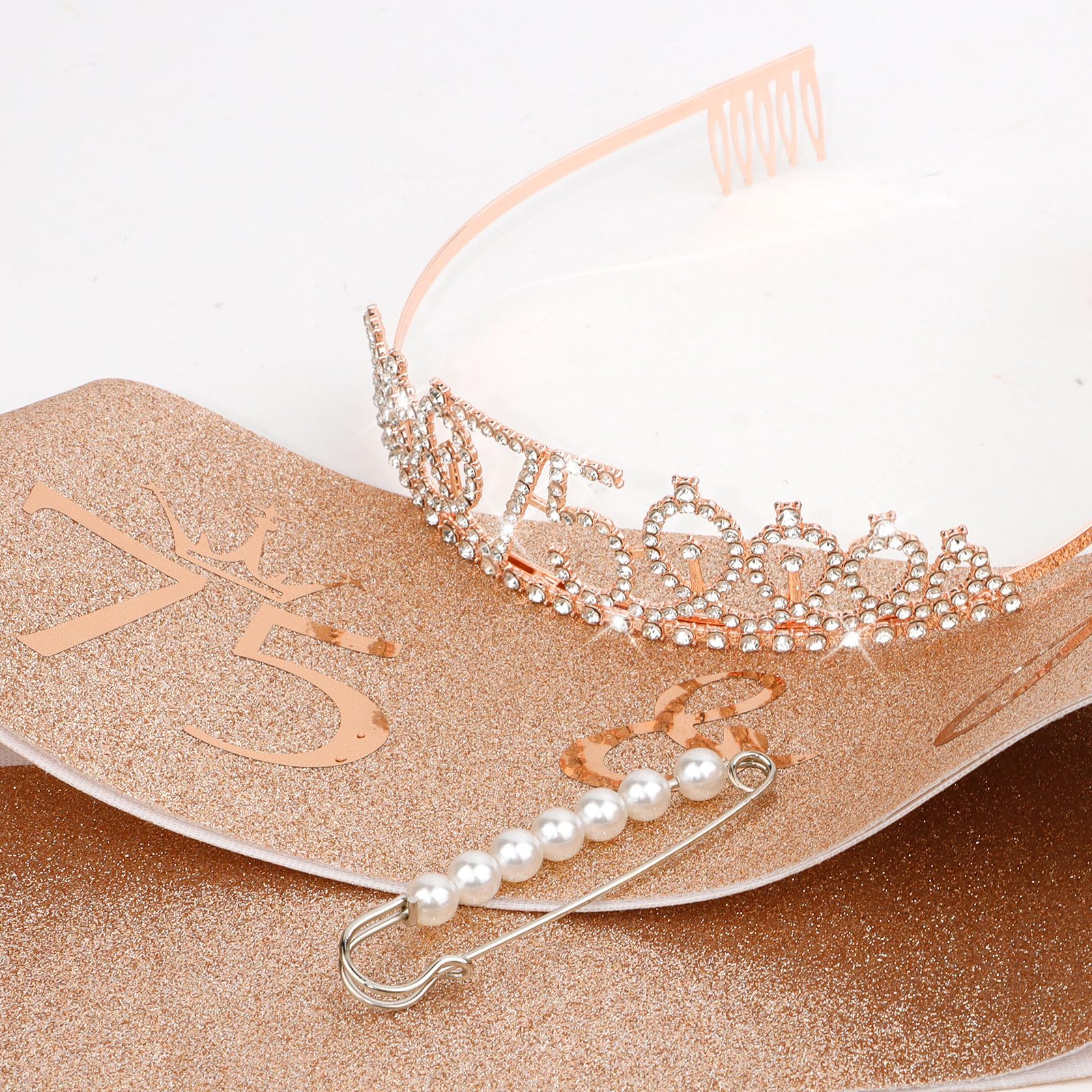 CIEHER sash and crown next to a ruler for size and scale reference