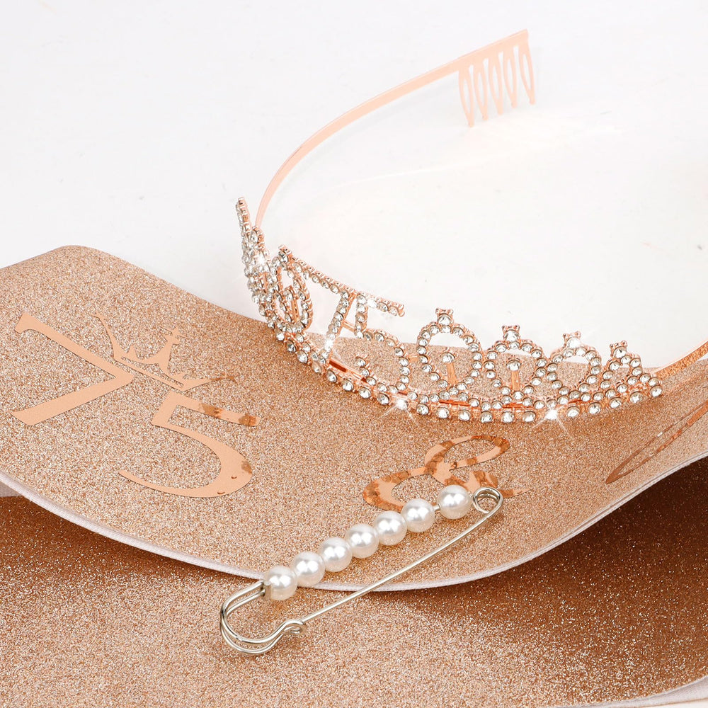 CIEHER sash and crown next to a ruler for size and scale reference