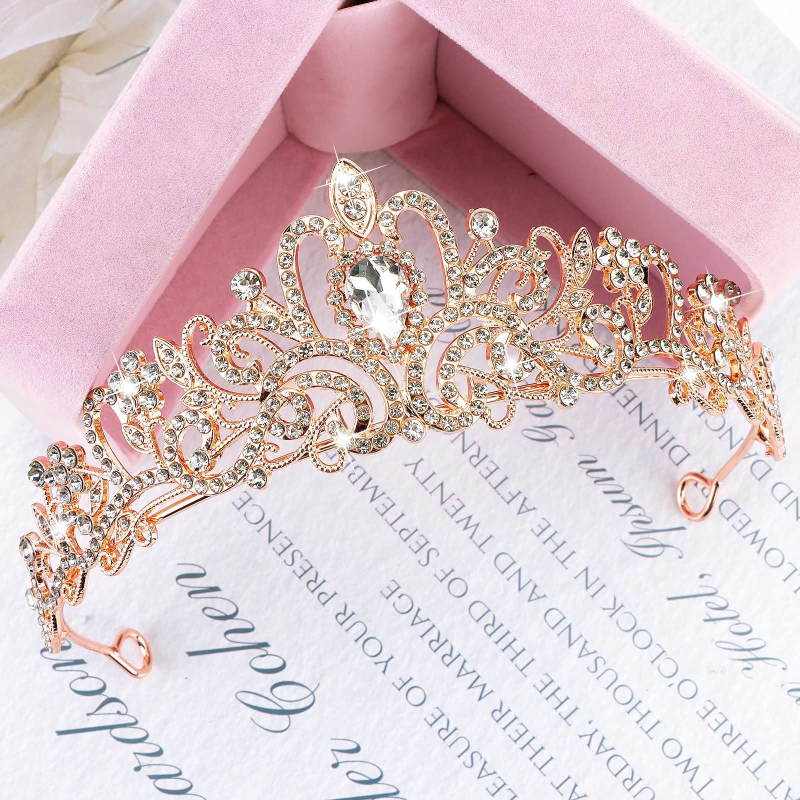 CIEHER tiara worn in an updo demonstrating secure, elegant styling benefit
