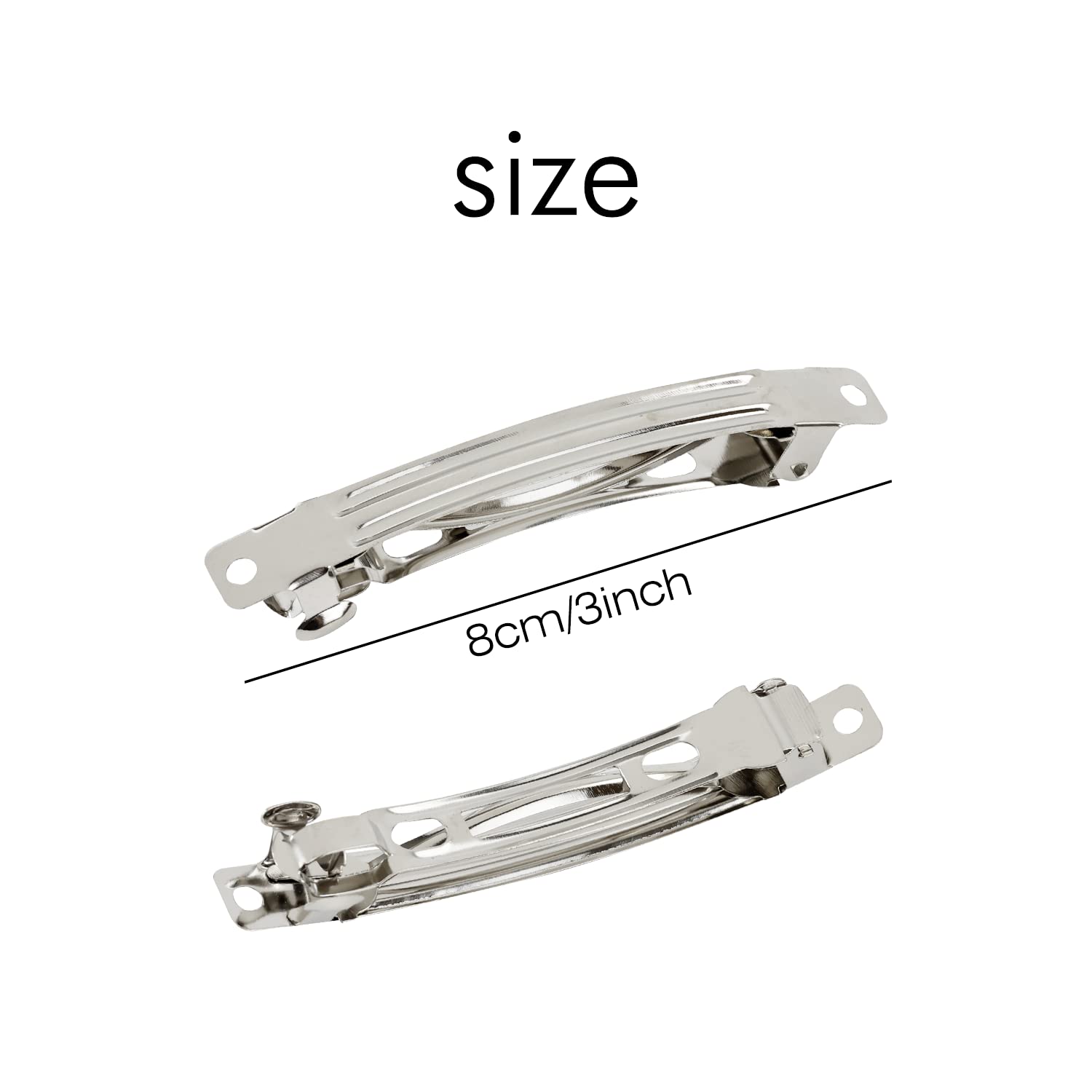 Cinaci close-up of barrette snap mechanism, demonstrating secure hold
