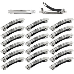 Cinaci front packaging of 20-pack 3-inch silver barrettes showing quantity and finish for easy purchase