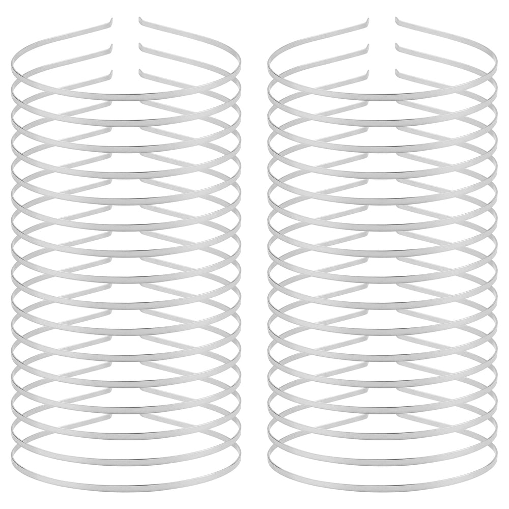 Cinaci silver headbands front packaging showing 30-piece set and neat arrangement