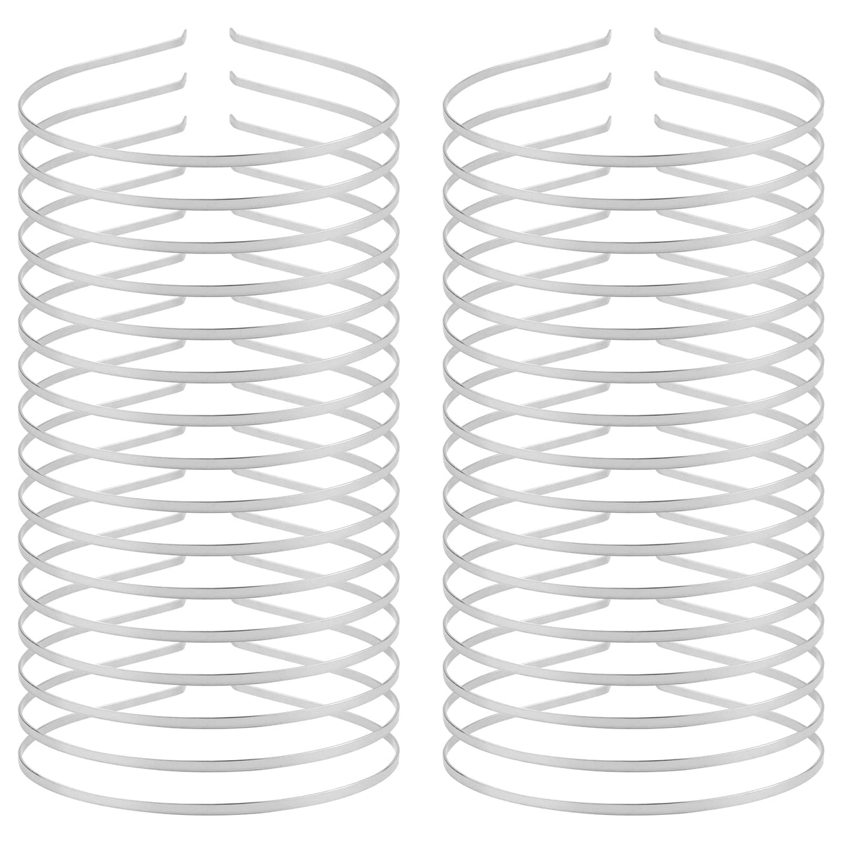 Cinaci silver headbands front packaging showing 30-piece set and neat arrangement