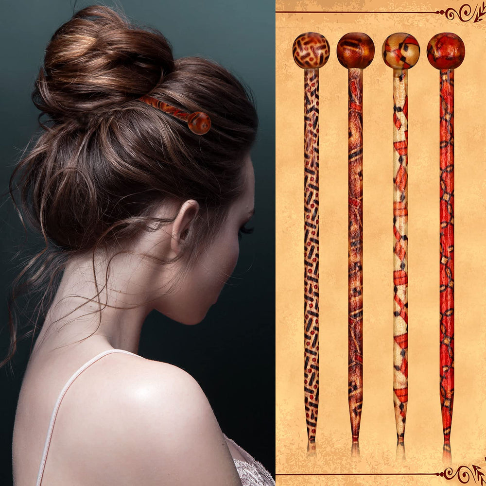 Cindeer hair stick beside a coin showing size for easy storage and travel convenience
