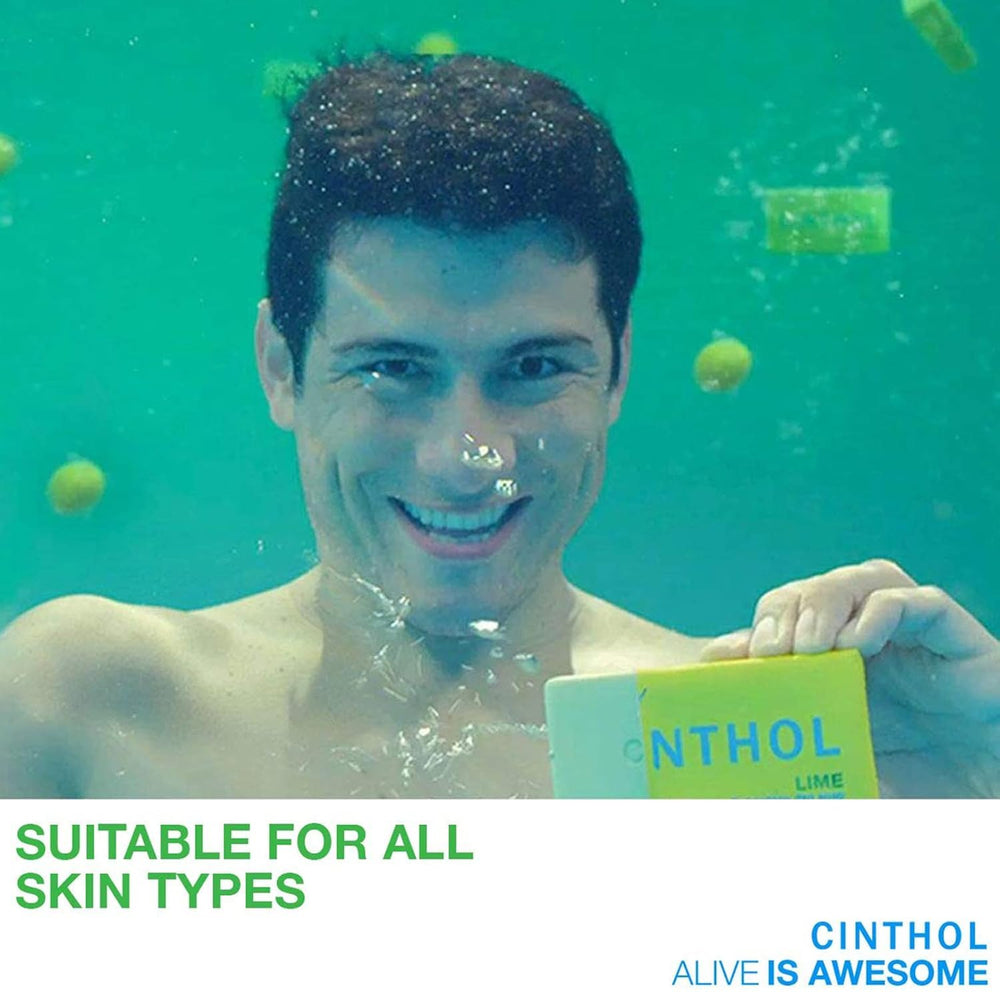 Cinthol lime soap lather in hand demonstrating foamy cleanse and quick rinse