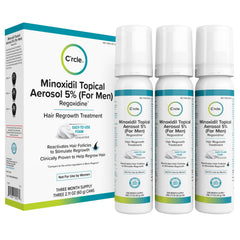 C'rcle front package view showing unscented 5% foam and three-month supply benefit