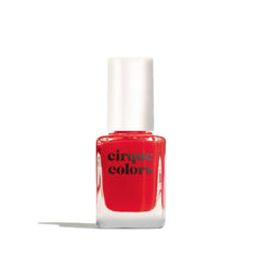 Cirque Colors bottle front view showing bright red jelly polish and glossy finish