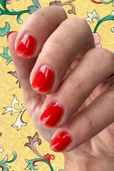 Close-up of Lucky Jelly texture on nail highlighting translucent glass-like shine
