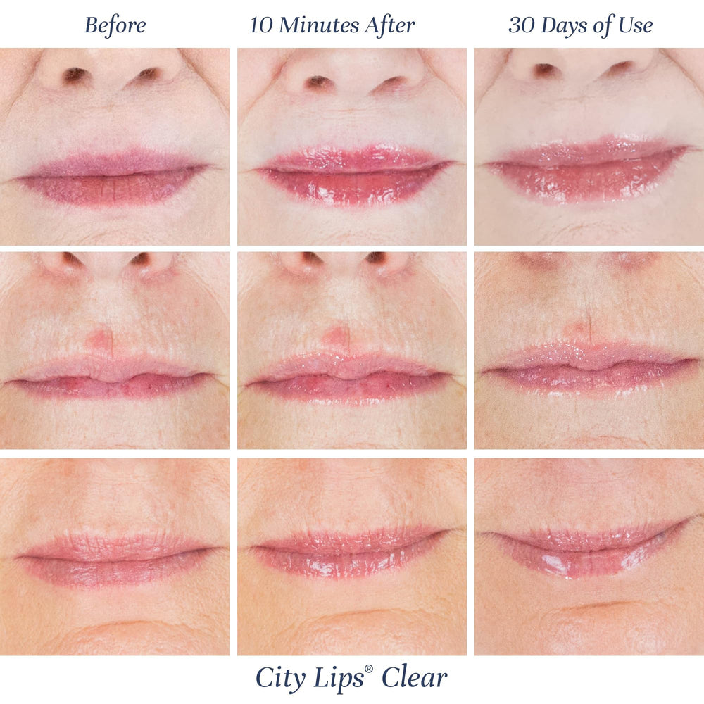 City Beauty City Lips beside jojoba bottle highlighting soothing oil and hydration benefit
