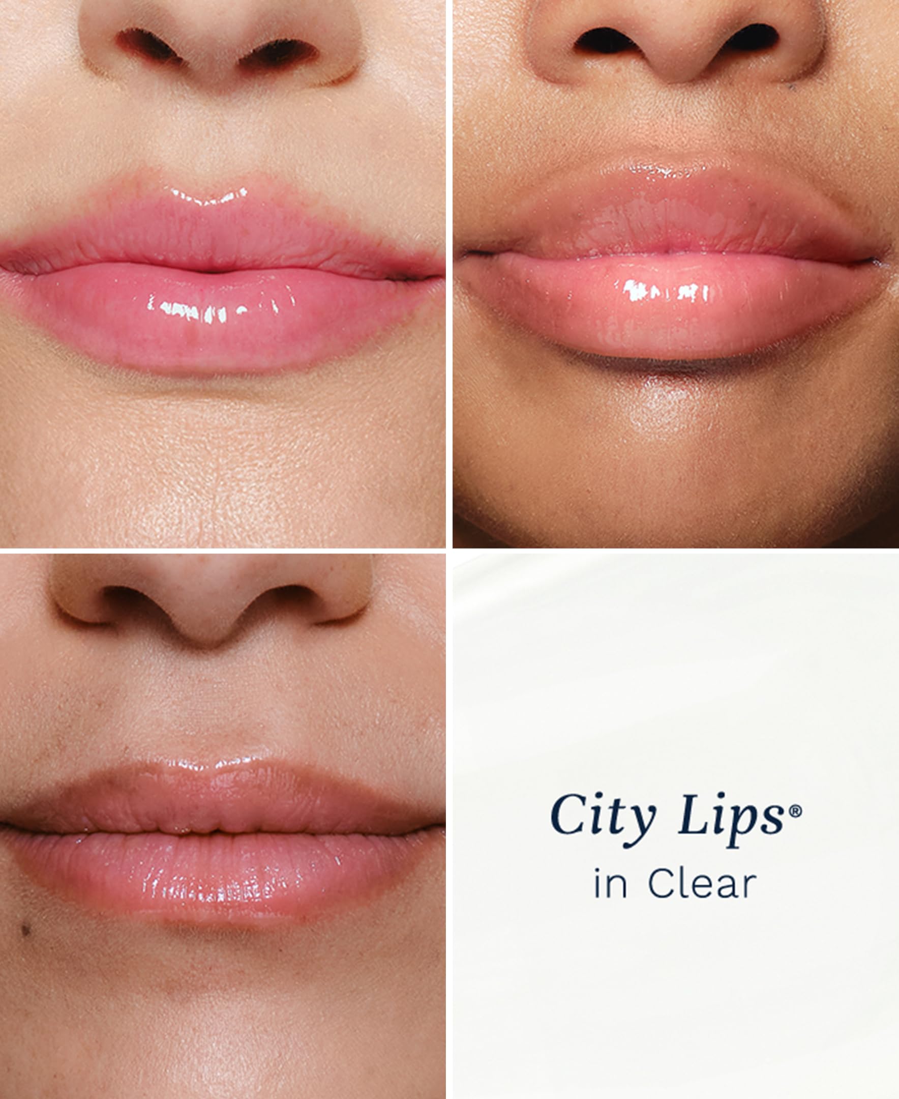 City Beauty City Lips clear texture gloss swirl demonstrating hydrating sheen