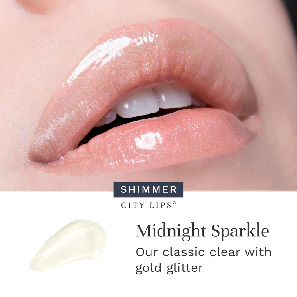 City Beauty before and after comparison highlights visible plumping and smoother lip texture after application