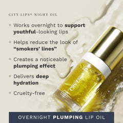 City Beauty application of night oil on lips demonstrating overnight treatment