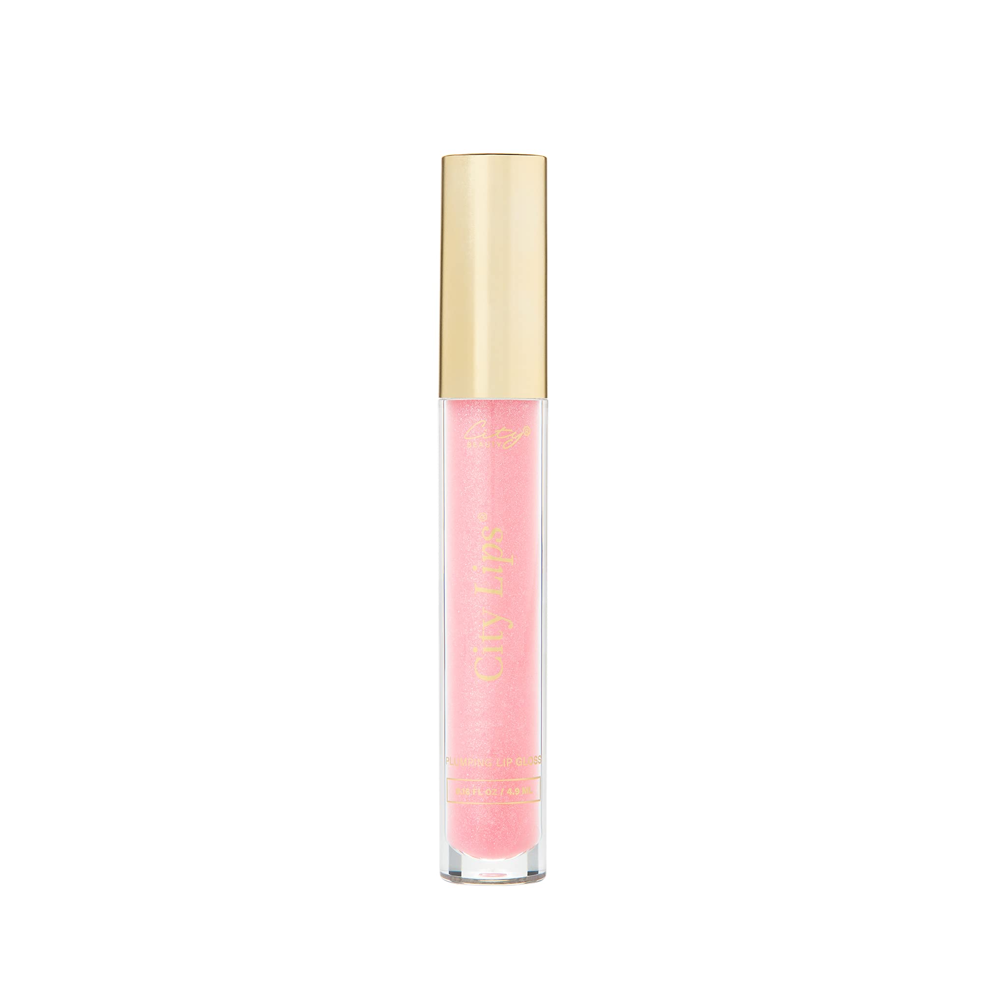 City Beauty City Lips front view showing Tinsel Town gloss and instant shine benefit