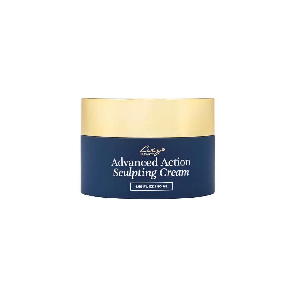 City Beauty jar front view showing sculpting cream for a firming benefit