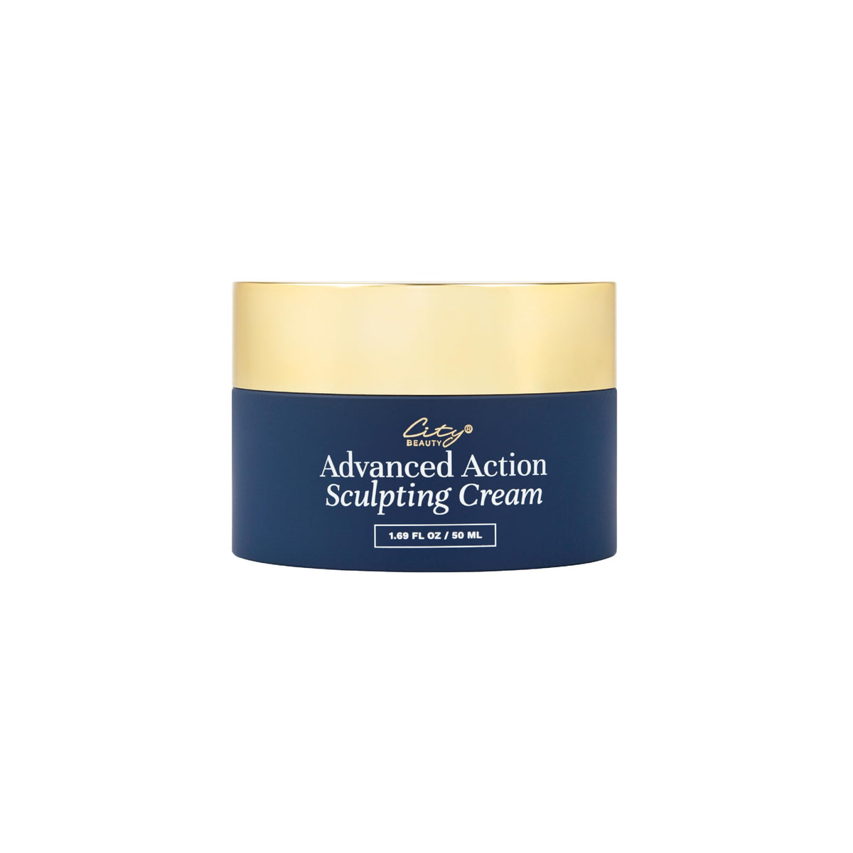 City Beauty jar front view showing sculpting cream for a firming benefit