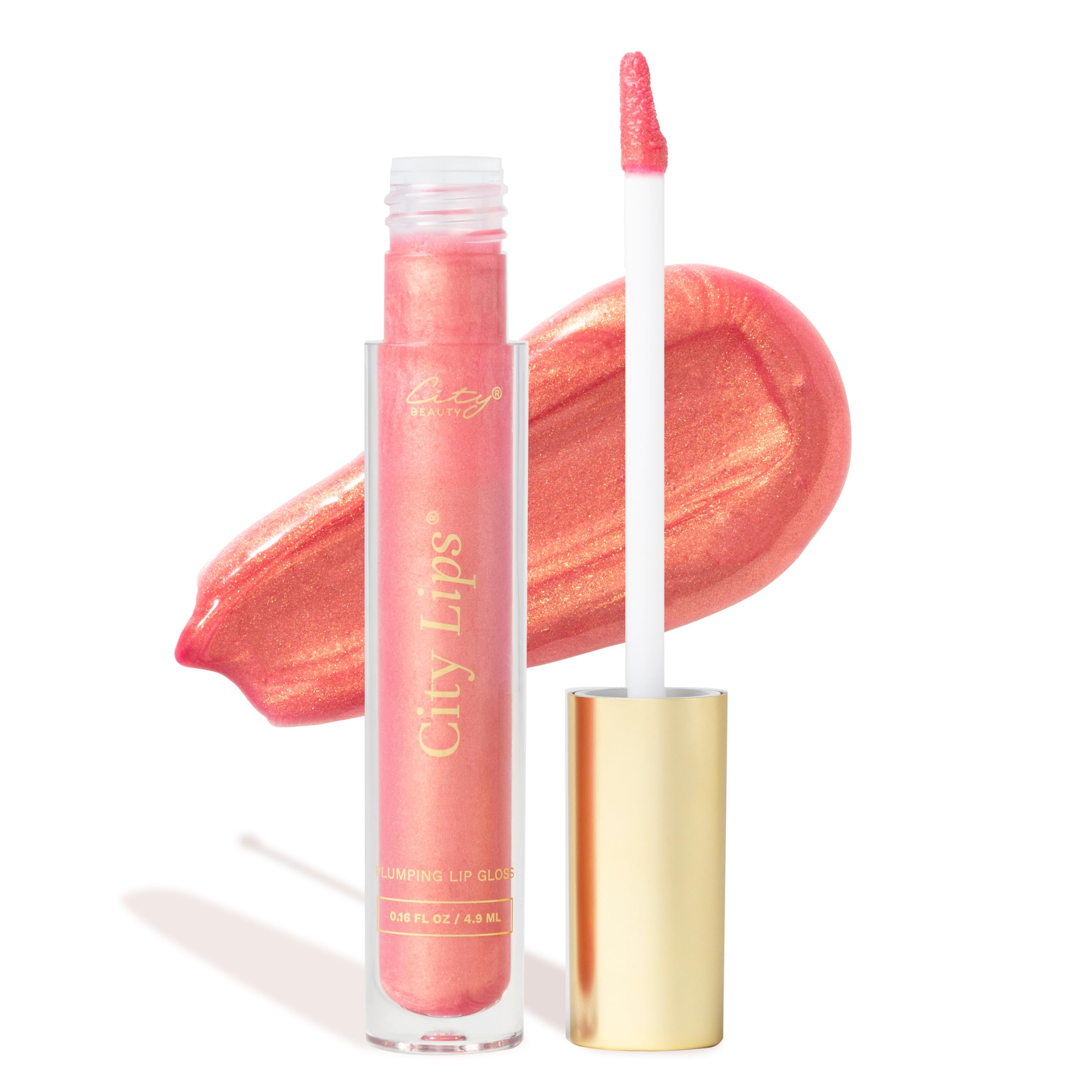 City Beauty City Lips front closed showing sleek tube and Sun Diego color benefit