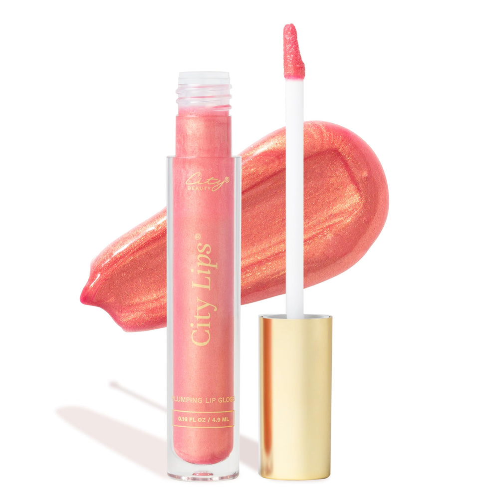 City Beauty City Lips front closed showing sleek tube and Sun Diego color benefit