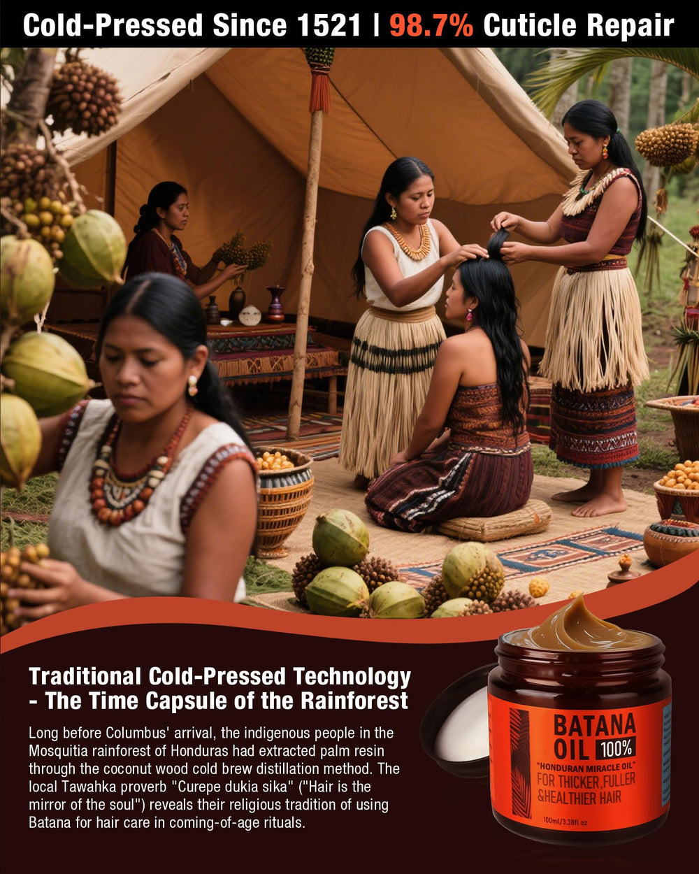 CKOWAJN Batana oil applied in hand demonstrating easy spread and nourishment