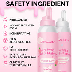 CL CAMILLASH close-up foam texture demonstrating dense whipped lather for gentle cleansing