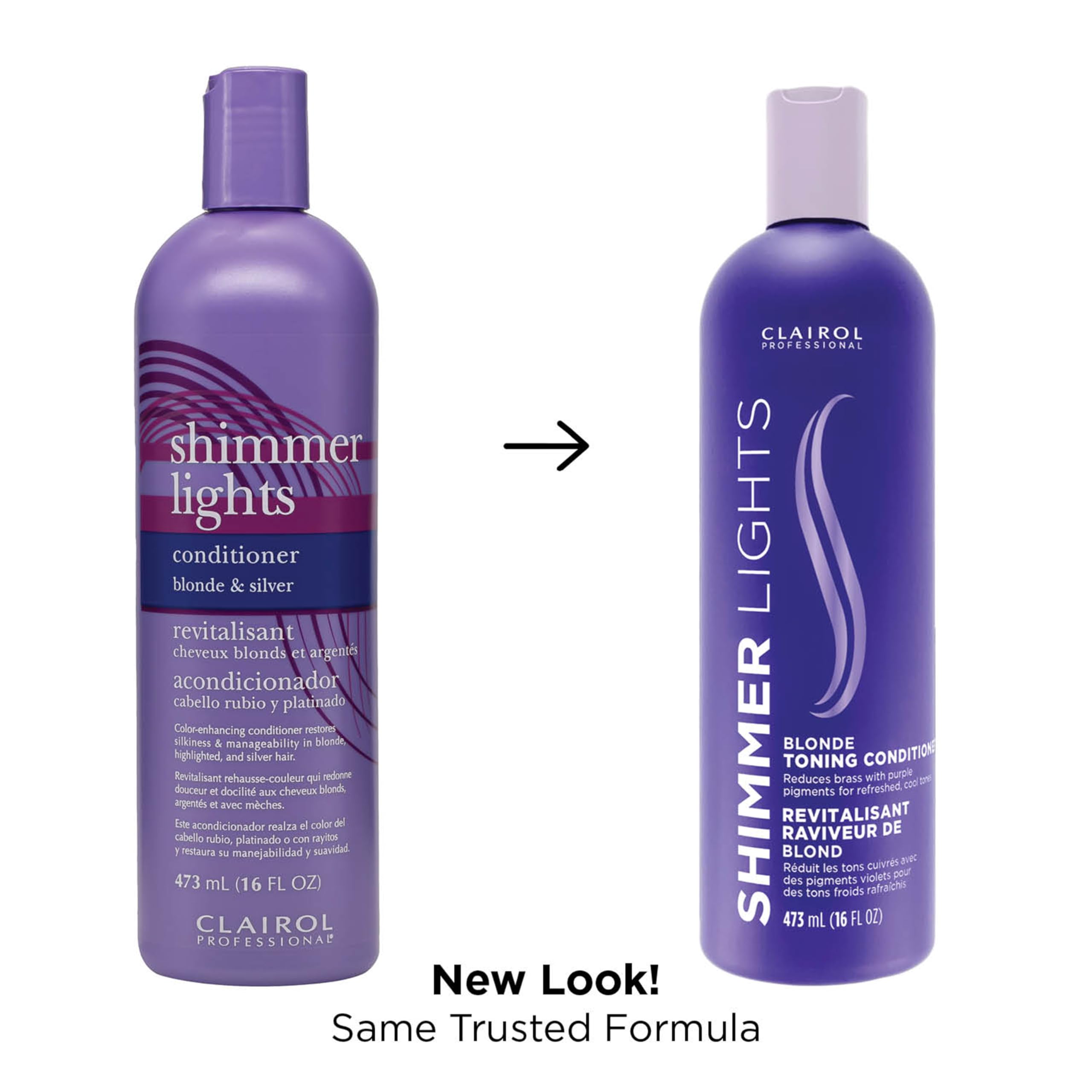 Clairol Professional conditioner texture being poured, showing creamy moisturizing formula