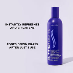 Clairol Shimmer Lights bottle back label highlighting directions and ingredients benefits
