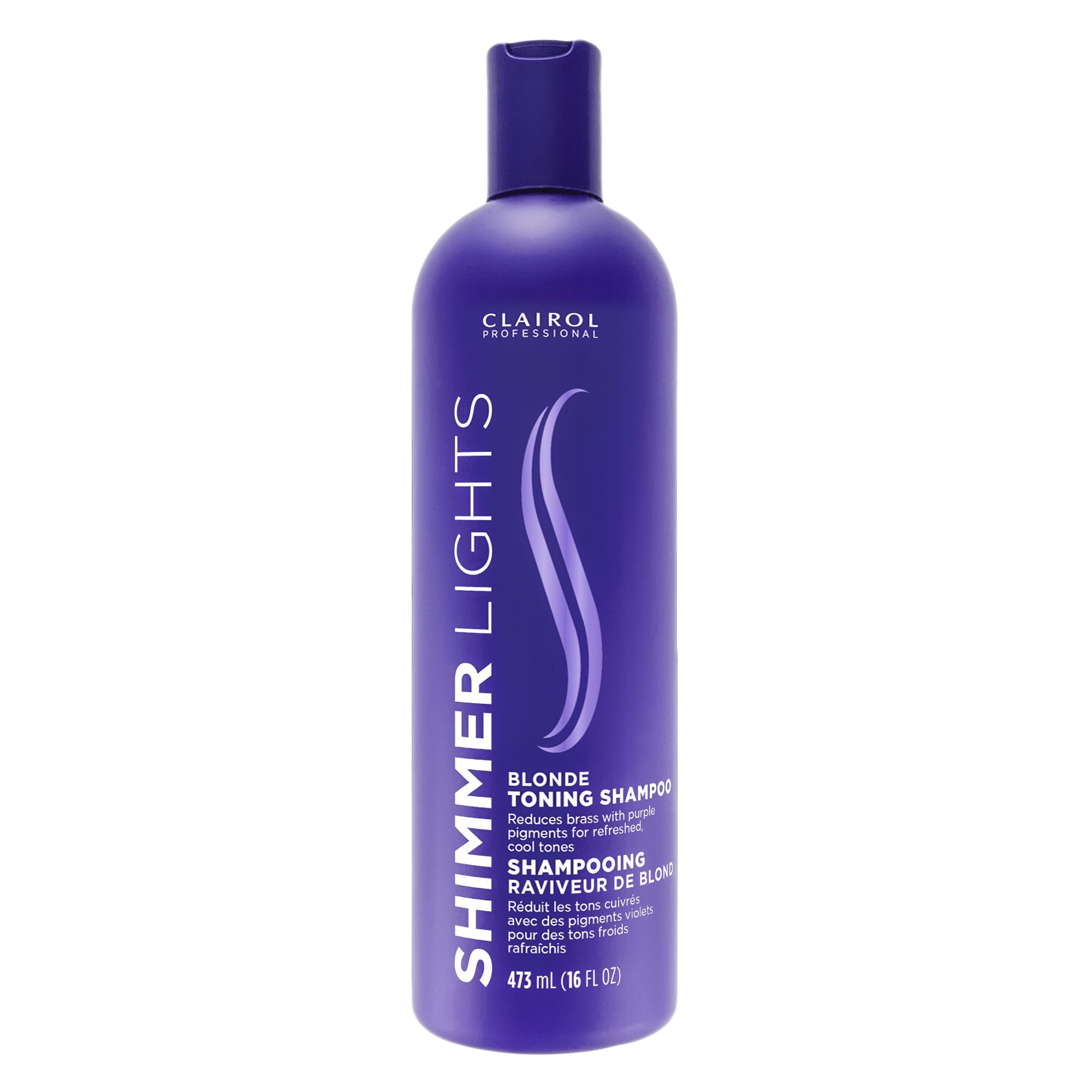 Clairol Professional front packaging showing purple shampoo benefits