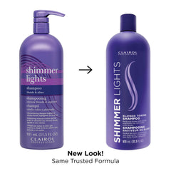 Clairol Professional purple shampoo pouring to show creamy texture and coverage