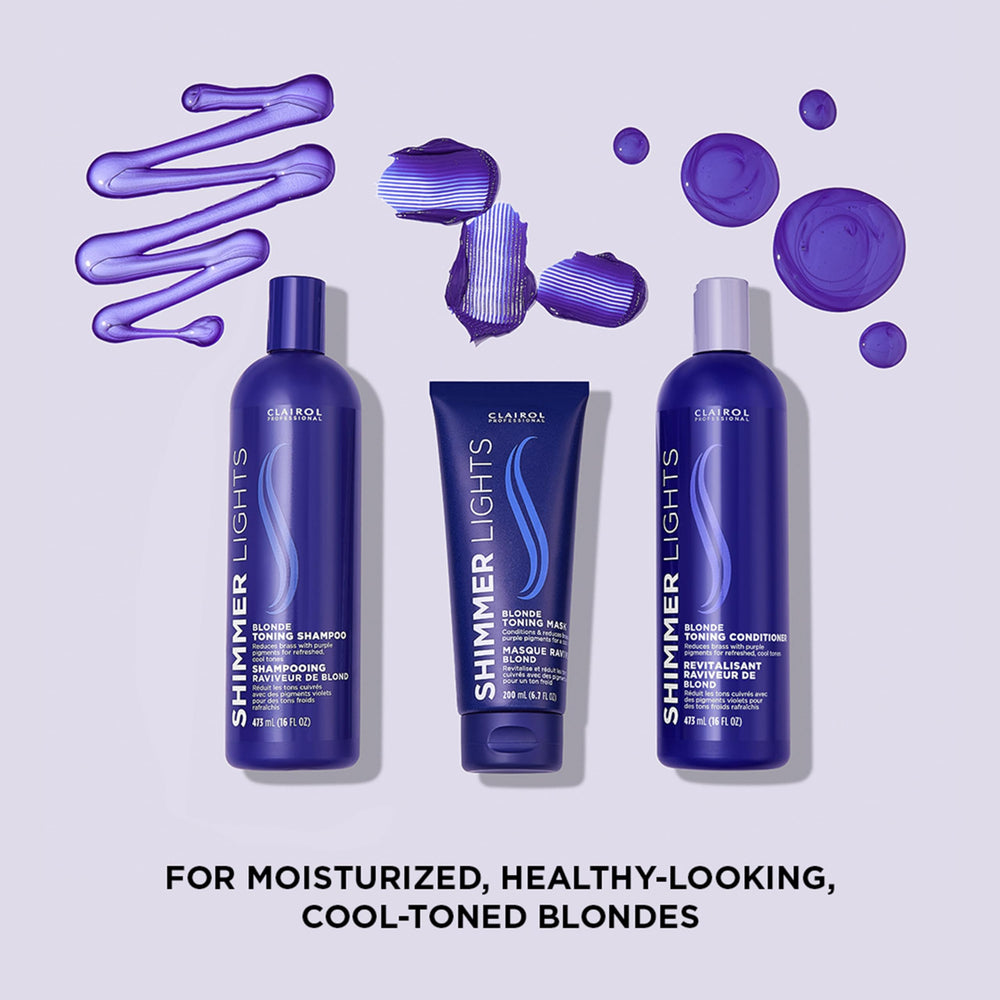 Clairol Professional shampoo texture and purple pigment swatch clearly visible