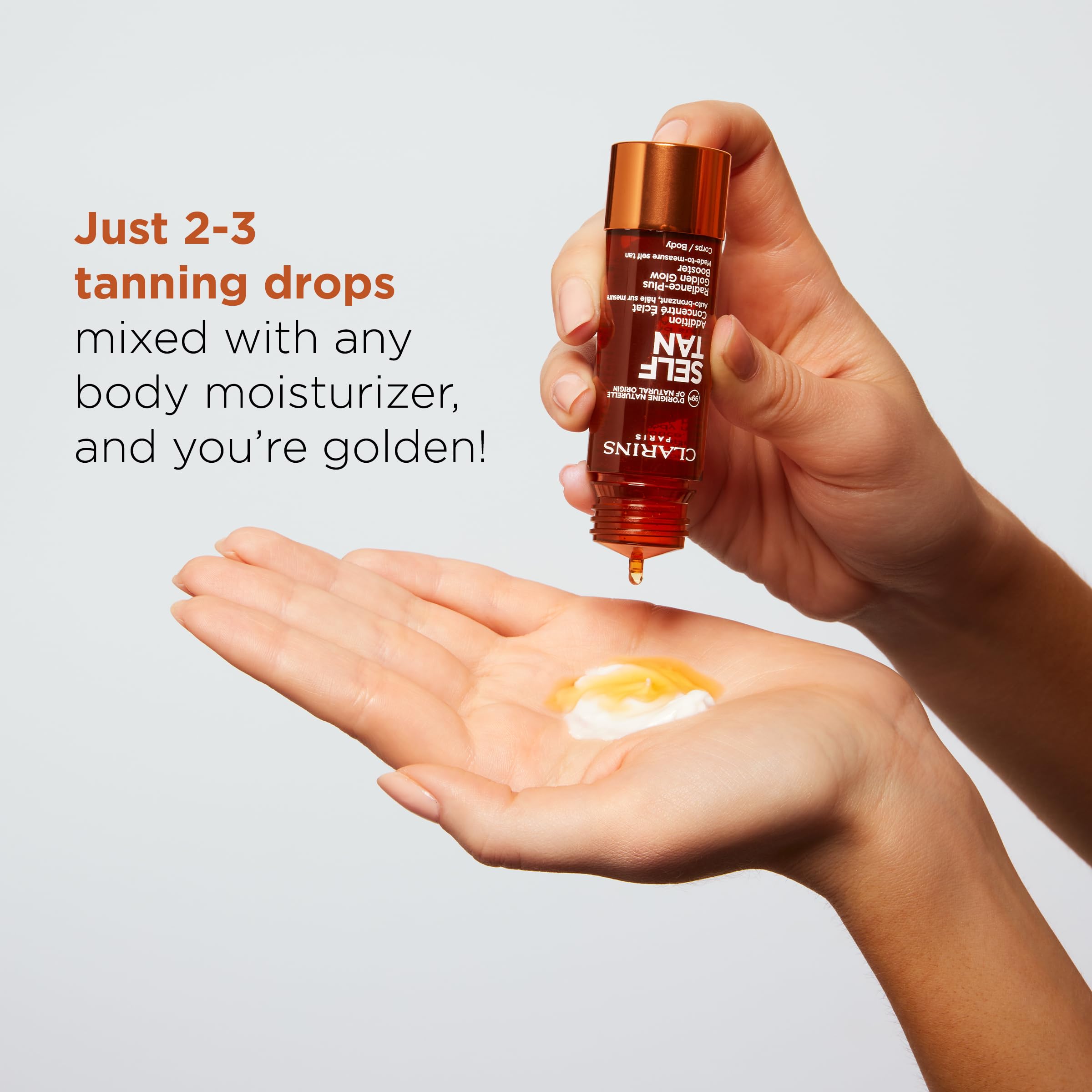 CLARINS applied on forearm showing even blending and streak-free finish