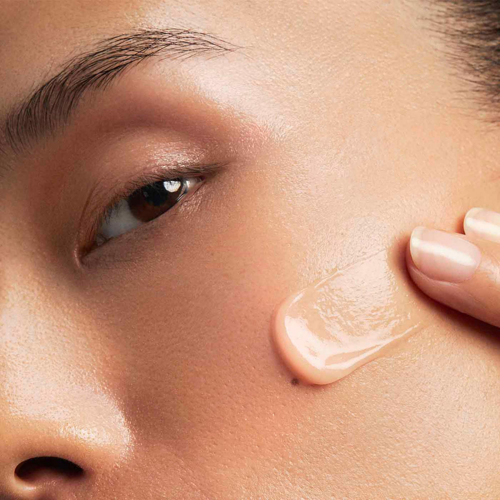Clarins balm applied as ten-minute mask demonstrating visible hydration boost