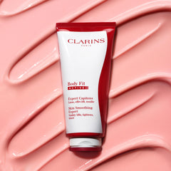 Clarins bottle label detail highlighting active plant ingredients