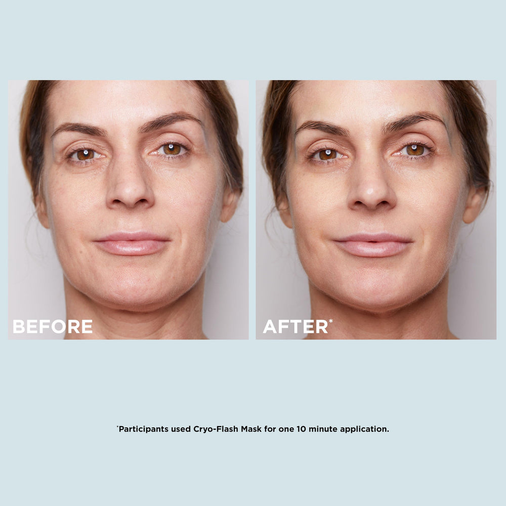 CLARINS applying Cryo-Flash mask to face demonstrating quick use benefit