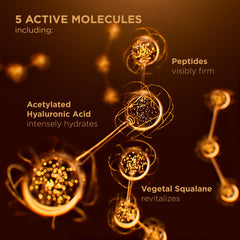 Clarins Double Serum packaging label detail showing ingredient highlights and clarity