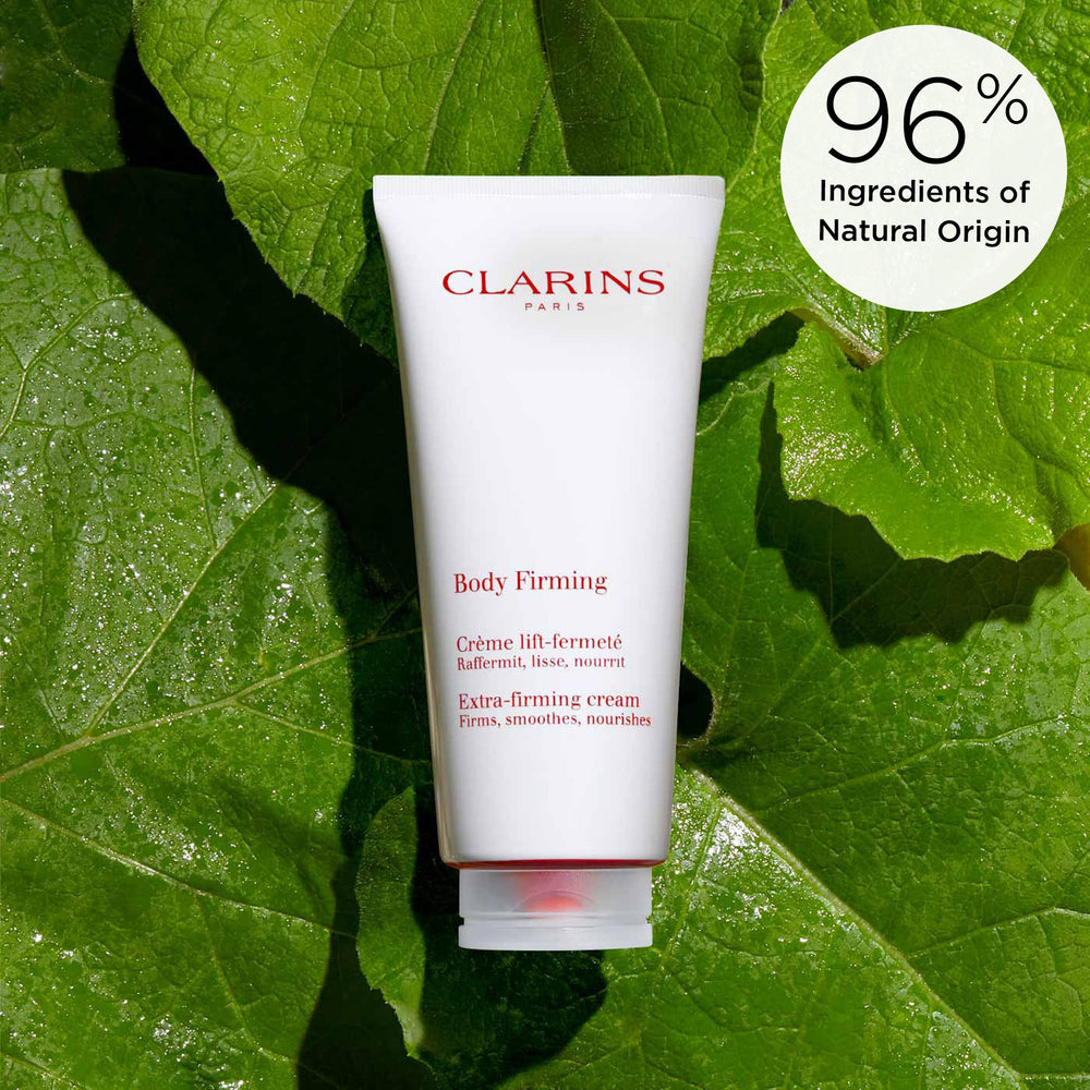 Clarins cream applied to arms demonstrating toning and smoothing
