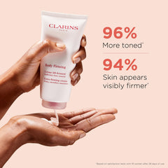 Clarins cream texture on fingertip showing smooth spreadable finish