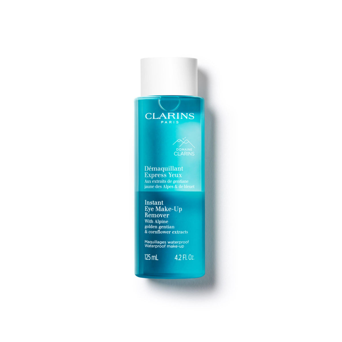 Clarins front packaging showing bottle and label for clear identification and trust