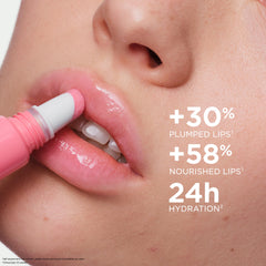 CLARINS gloss texture swirl highlighting creamy, non-sticky formula for comfort