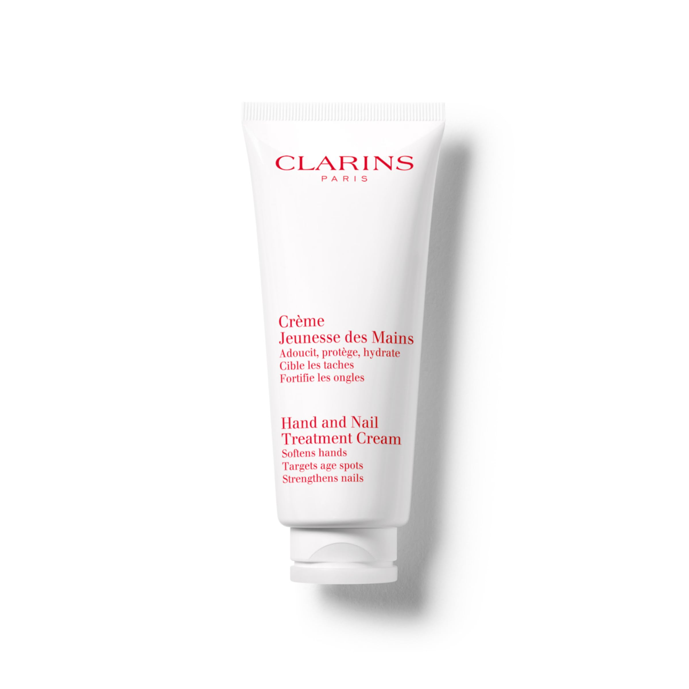 Clarins front tube view showing packaging and brand moisturizing benefits