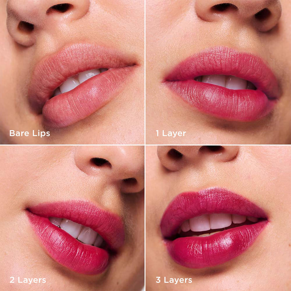 Clarins lip stain mid-application demonstrating easy blending and buildable intensity