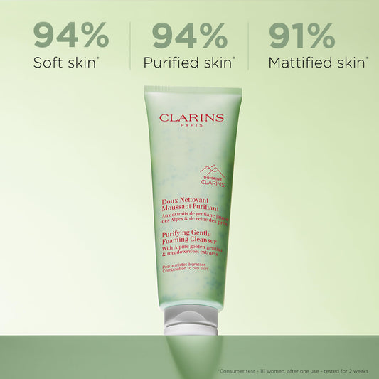 CLARINS close-up of micro-pearls texture demonstrating gentle exfoliation benefit
